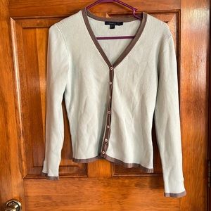 Boden Lite Green V-Neck Button Down Long Cardigan Size 12